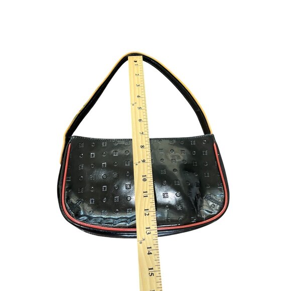 Arcadia Black Patent Leather Hobo Baguette Shoulder Bag - Picture 7 of 8